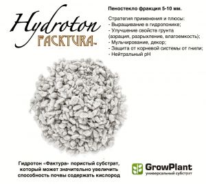 ПЕНОСТЕКЛО для растений Hidroton FackTura фр 10-20мм 7л Универсальный грунт - Субстрат гидротон  